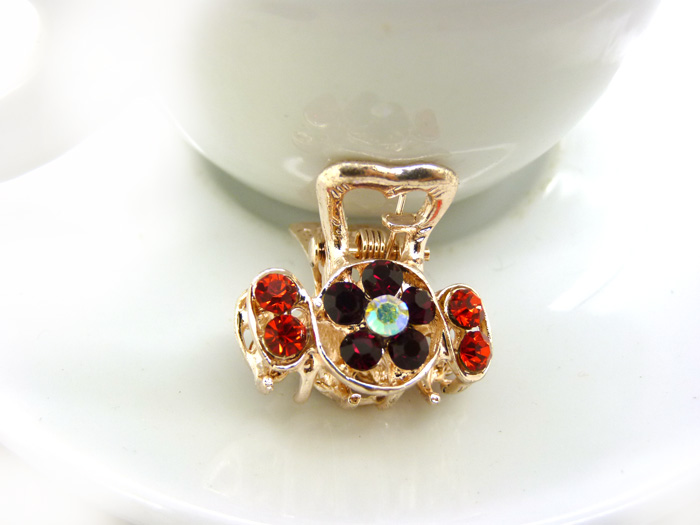 韩版水钻顶夹发爪发夹盘发合金镶钻刘海夹-水钻小爪夹	 