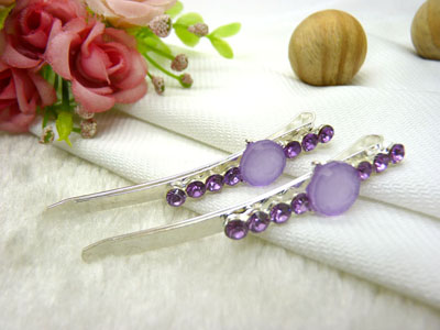 韩国正品  合金保色 永久闪耀 水钻珍珠几何波浪形边夹刘海夹对夹发夹-11号	