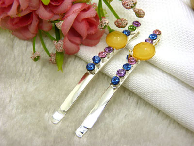 韩国正品 永久闪耀   水钻珍珠几何波浪形边夹刘海夹对夹发夹-11号