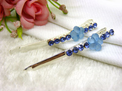 韩国正品 永久闪耀 合金保色水钻珍珠几何波浪形边夹刘海夹对夹发夹-11号	