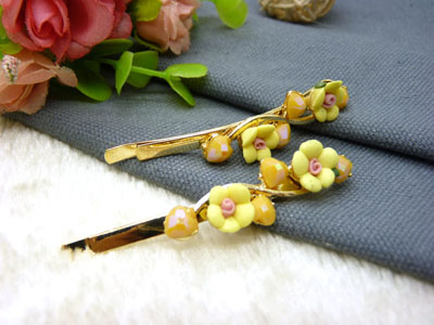 韩国正品 永久闪耀花朵对夹发夹韩式复古发饰边夹头饰-15号	