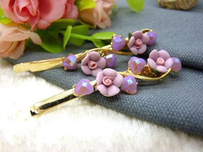 韩国正品 永久闪耀花朵对夹发夹韩式复古发饰边夹头饰-15号	