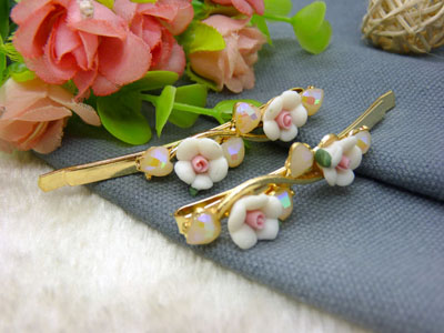 韩国正品 永久闪耀花朵对夹发夹韩式复古发饰边夹头饰-15号	
