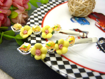 韩国正品 永久闪耀花朵对夹发夹韩式复古发饰边夹头饰-15号