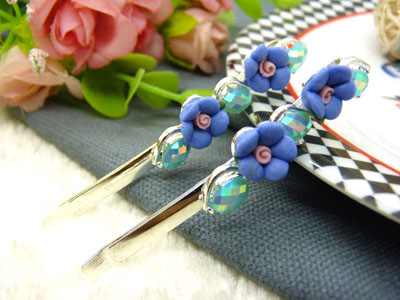 韩国正品  永久闪耀花朵对夹发夹韩式复古发饰边夹头饰-15号	