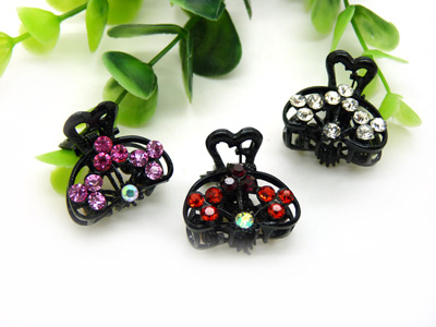 韩版饰品合金水钻抓夹头饰-合金水钻爪夹	