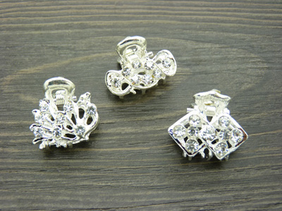 韩国进口永久保色水钻合金小抓夹刘海夹 -合金爪夹	