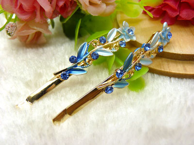 韩国正品  永久闪耀水晶边夹 刘海夹 发卡 顶夹-16号	