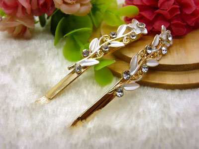 韩国正品  永久闪耀水晶边夹 刘海夹 发卡 顶夹-16号	