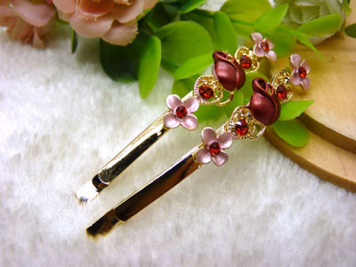 韩国正品  永久闪耀水晶边夹 刘海夹 发卡 顶夹-16号	