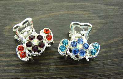 韩国进口用进口保色水钻合金小抓夹刘海夹 -合金爪夹	