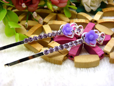 韩国头饰发饰流行美丽繁花春水发夹对夹边夹刘海夹-5号	