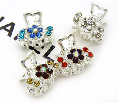 韩国进口永久保色水钻合金小抓夹刘海夹 -合金爪夹	