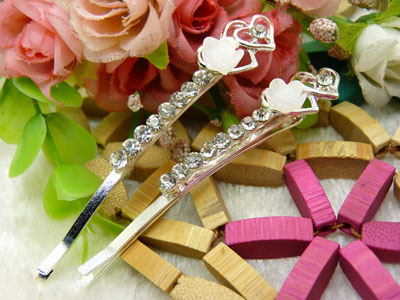 韩国头饰发饰流行美丽繁花春水发夹对夹边夹刘海夹-5号