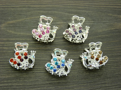 韩国进口永久保色水钻合金小抓夹刘海夹 -合金爪夹