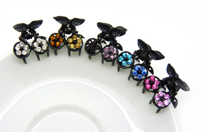 韩国水钻合金永久保色小抓夹刘海夹 -合金爪夹	