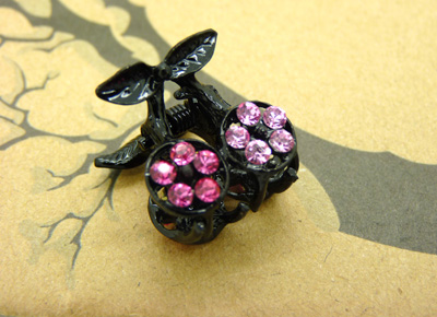 韩国进口水钻合金永久保色小抓夹刘海夹 -合金爪夹	