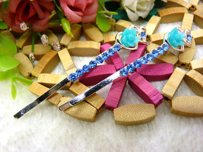 韩国头饰发饰流行美丽繁花春水发夹对夹边夹刘海夹-5号	 