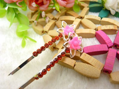 韩国头饰发饰流行美丽繁花春水发夹对夹边夹刘海夹-5号