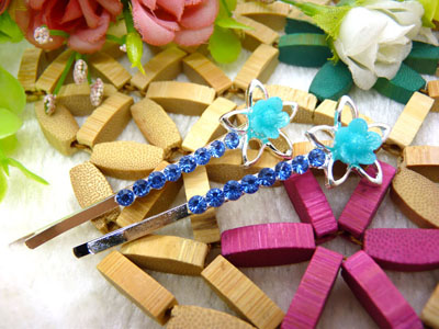 韩国头饰发饰流行美丽繁花春水发夹对夹边夹刘海夹-5号