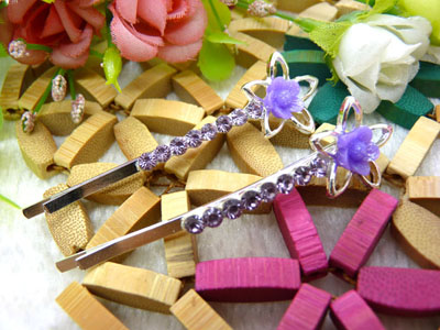 韩国头饰发饰流行美丽繁花春水发夹对夹边夹刘海夹-5号	