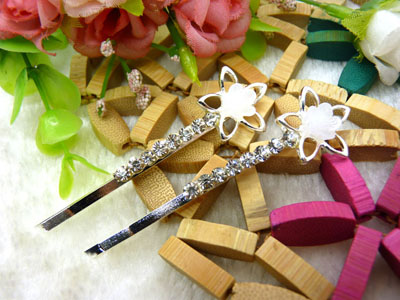 韩国头饰发饰流行美丽繁花春水发夹对夹边夹刘海夹-5号