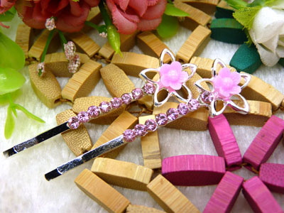 韩国头饰发饰流行美丽繁花春水发夹对夹边夹刘海夹-5号