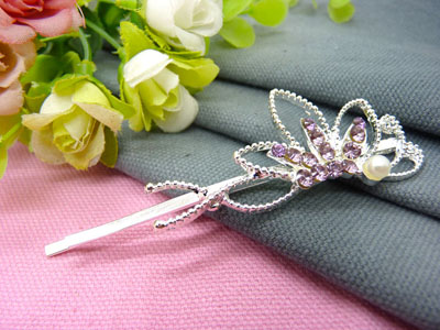 韩国正品 合金保色水钻珍珠几何波浪形边夹刘海夹对夹发夹-19号	