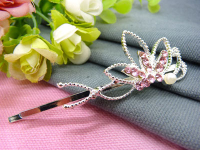 韩国正品  永久闪耀 水钻珍珠几何波浪形边夹刘海夹对夹发夹-19号	