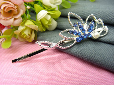 韩国正品  永久闪耀 合金保色 珍珠几何波浪形边夹刘海夹对夹发夹-19号	