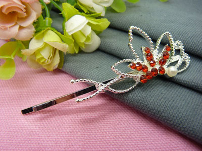 韩国正品  永久闪耀 合金保色水钻珍珠几何波浪形边夹刘海夹对夹发夹-19号	