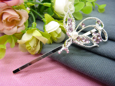 韩国正品 合金保色 永久闪耀水钻珍珠几何波浪形边夹刘海夹对夹发夹-19号