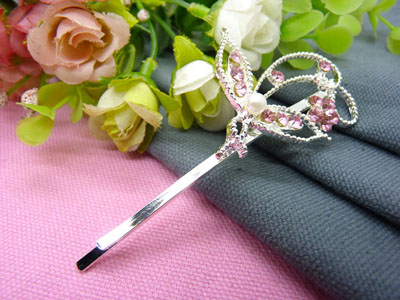 韩国正品 永久闪耀 合金保色水钻珍珠几何波浪形边夹刘海夹对夹发夹-19号