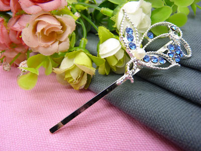 韩国正品  永久闪耀 水钻珍珠几何波浪形边夹刘海夹对夹发夹-19号	