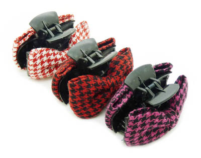  时尚流行蝴蝶结布艺抓夹大号头饰-精品时尚布艺爪夹	