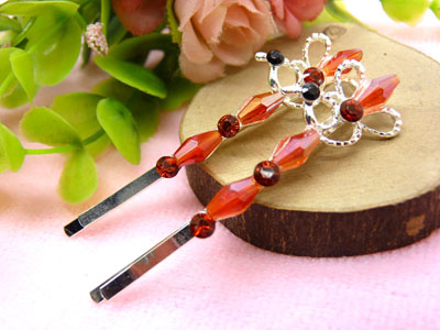 韩国正品 合金保色短发发饰夹子水钻边夹对夹带钻卡子-13号	