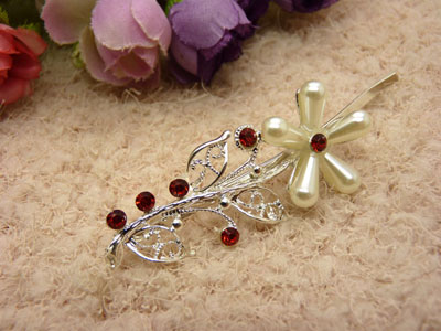 韩国正品 永久闪耀韩国珍珠缠绕复古宫廷甜美-大弓夹22号	