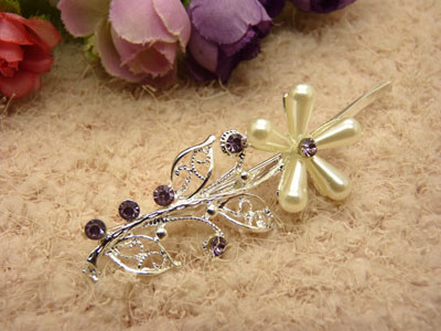 韩国正品  永久闪耀 珍珠缠绕复古宫廷甜美-大弓夹22号	