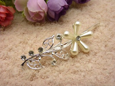 韩国正品 永久闪耀珍珠缠绕复古宫廷甜美-大弓夹22号