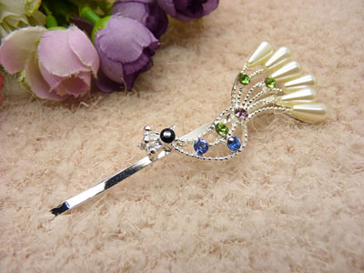 韩国正品 永久闪耀 合金保色珍珠缠绕复古宫廷甜美-大弓夹22号