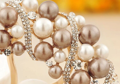 珍珠水钻合金盘发大插梳永久保色发梳头饰发饰-20	 