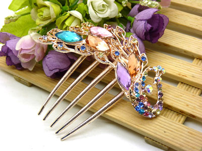 义乌饰品 韩国高档水钻盘发发梳 镶钻发夹插梳-20号-7号	