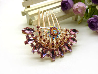 义乌饰品 韩国高档水钻盘发发梳 镶钻发夹插梳-20号-7号	