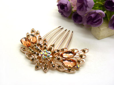 义乌饰品 韩国高档水钻盘发发梳 镶钻发夹插梳-20号-7号	