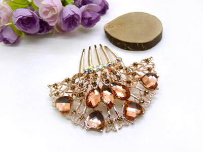 义乌饰品 韩国高档水钻盘发发梳 镶钻发夹插梳-20号-7号