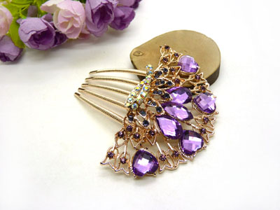  韩国高档水钻盘发发梳 镶钻发夹插梳-20号-7号	