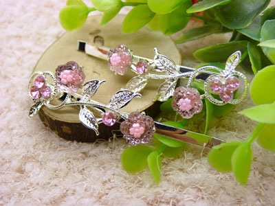 韩国头饰繁花春水发夹对夹边夹刘海夹-长拱夹对夹17号	