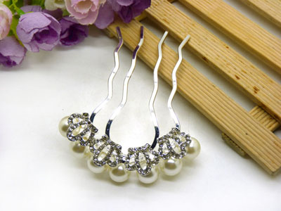 优雅珍珠水钻发梳插梳发簪发卡新娘头饰韩版发饰-21号-15号	