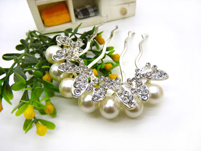 优雅珍珠水钻发梳插梳发簪发卡新娘头饰韩版发饰-21号-15号