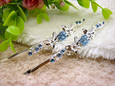 水钻一字夹韩版时尚对夹新款边夹百搭发饰头饰-9号	